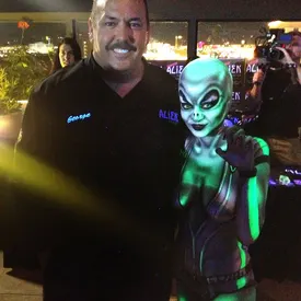 George Harris from Alien Tequila and his grey alien