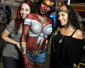 Red and Heather with their devil pirate