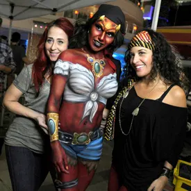 Red and Heather with their devil pirate