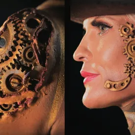 steampunk cogs and gear prosthetic