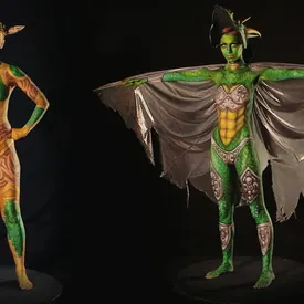 Warrior princess Gillian and dragon on Jessica for cosplay