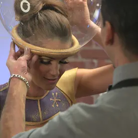 Googie girl getting her helmet on!