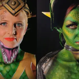 Warrior princess Gillian and dragon on Jessica for cosplay
